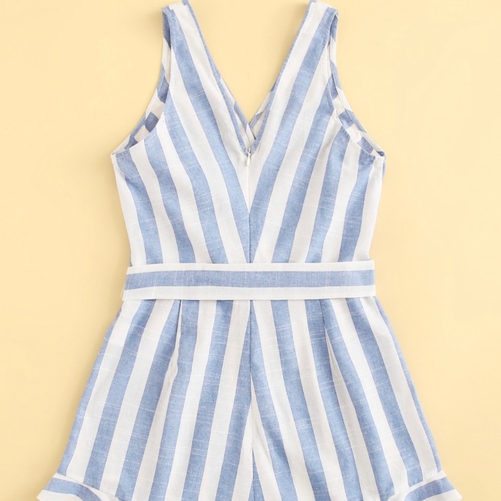 Belted Wrap Romper - Picture 2 of 5